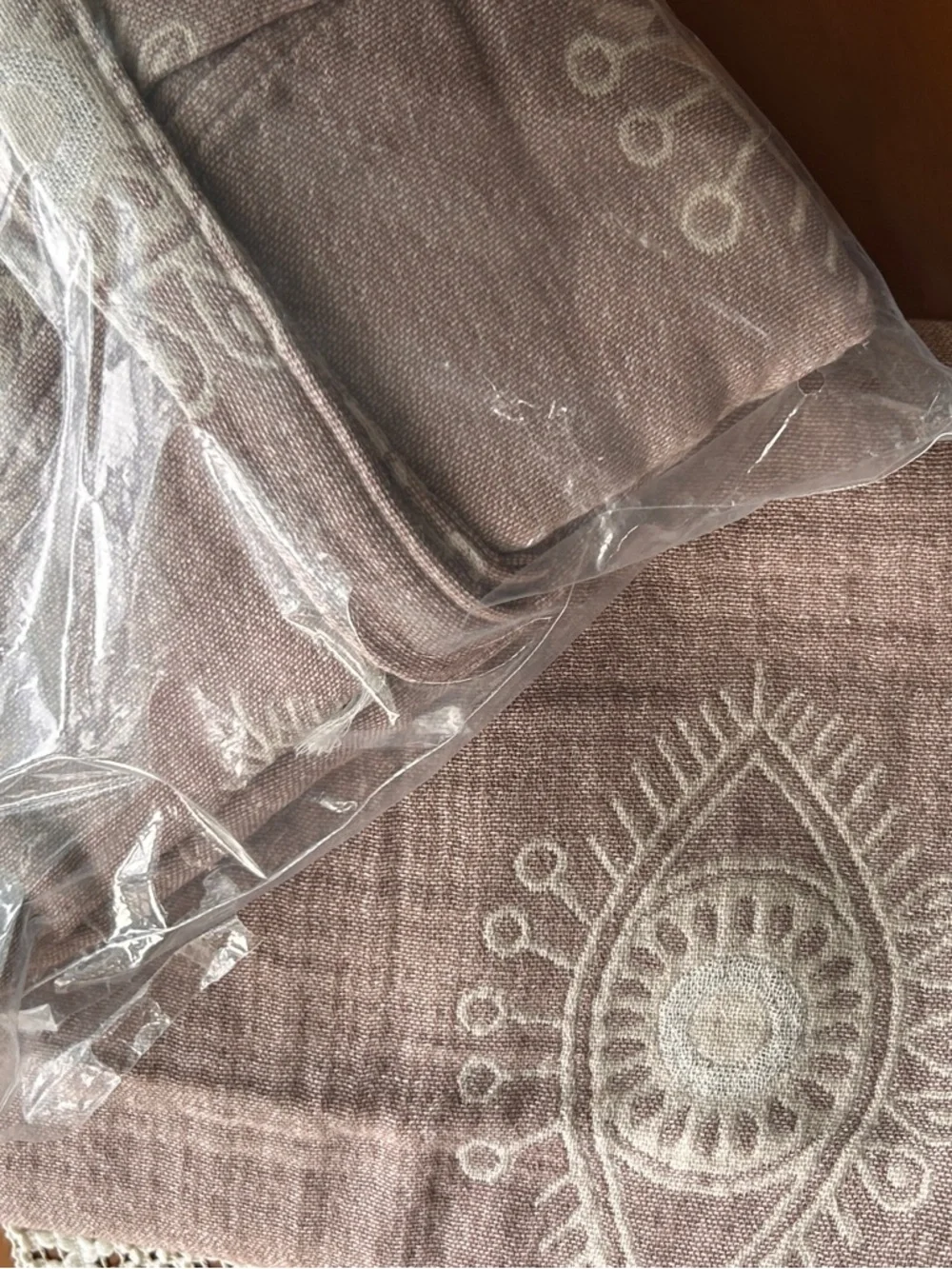 Woven Luxury Cotton All Eyes on You Brown Cream Festival Blanket Towel